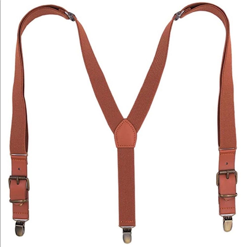 Men’s Leather Suspenders—Groomsman Set of 8 - Picture 2 of 5